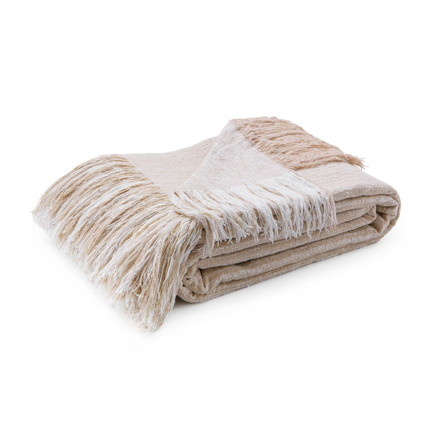 Natural/Ivory 100% Cotton Blankets & Throw BC Beryl Blanket Collection