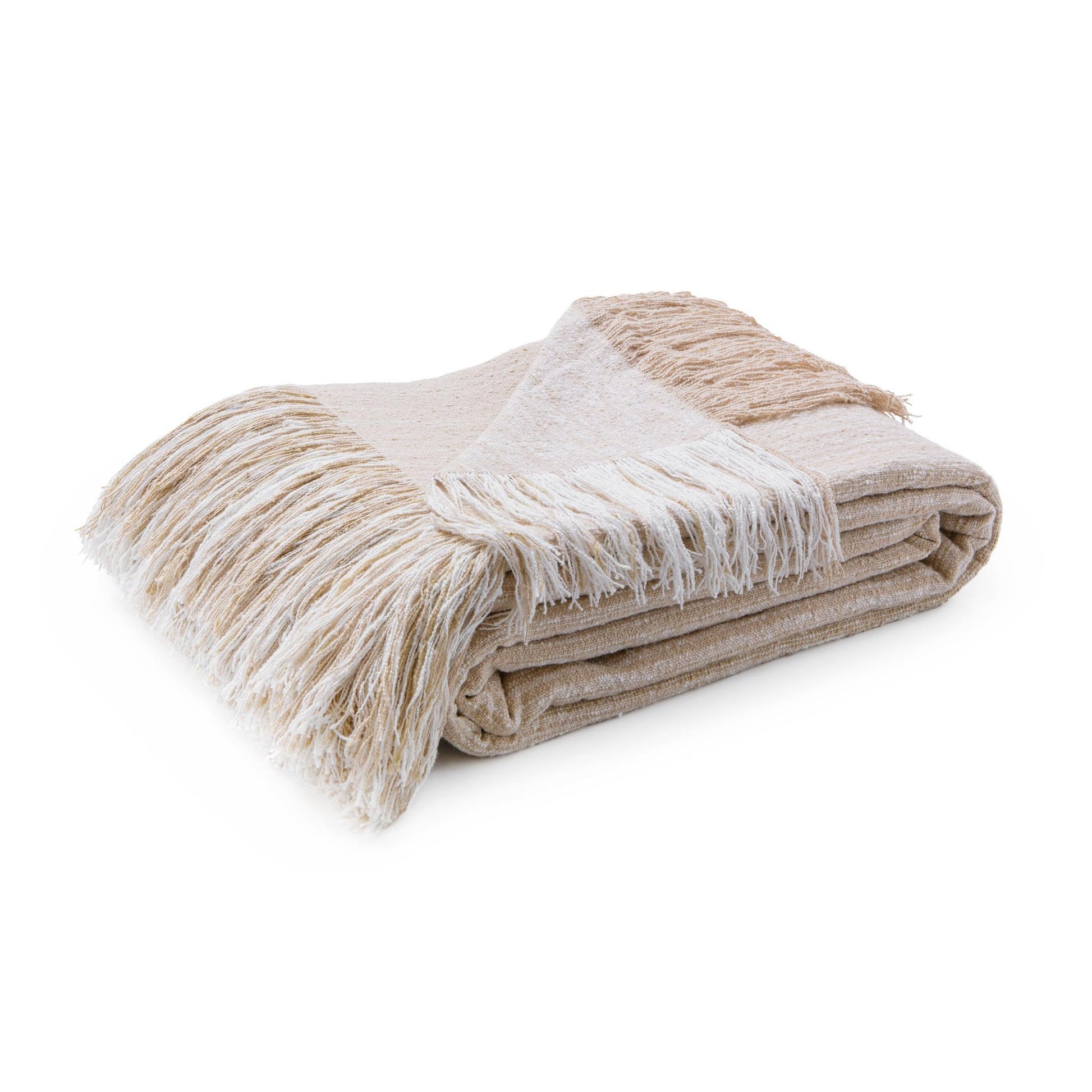 Natural/Ivory 100% Cotton Blankets & Throw BC Beryl Blanket Collection