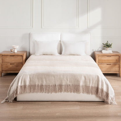 Natural/Ivory 100% Cotton Blankets & Throw BC Beryl Blanket Collection