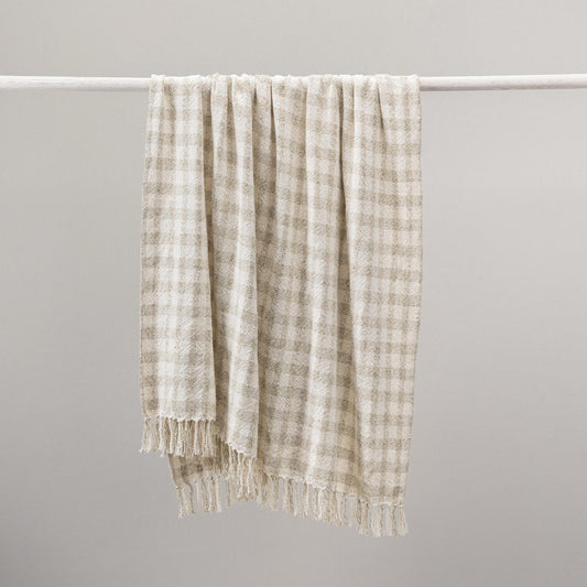 Natural/Ivory 70% Viscose Blankets & Throw TC Sari Throw 50x70 Collection
