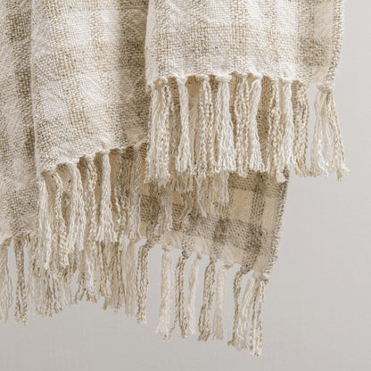 Natural/Ivory 70% Viscose Blankets & Throw TC Sari Throw 50x70 Collection