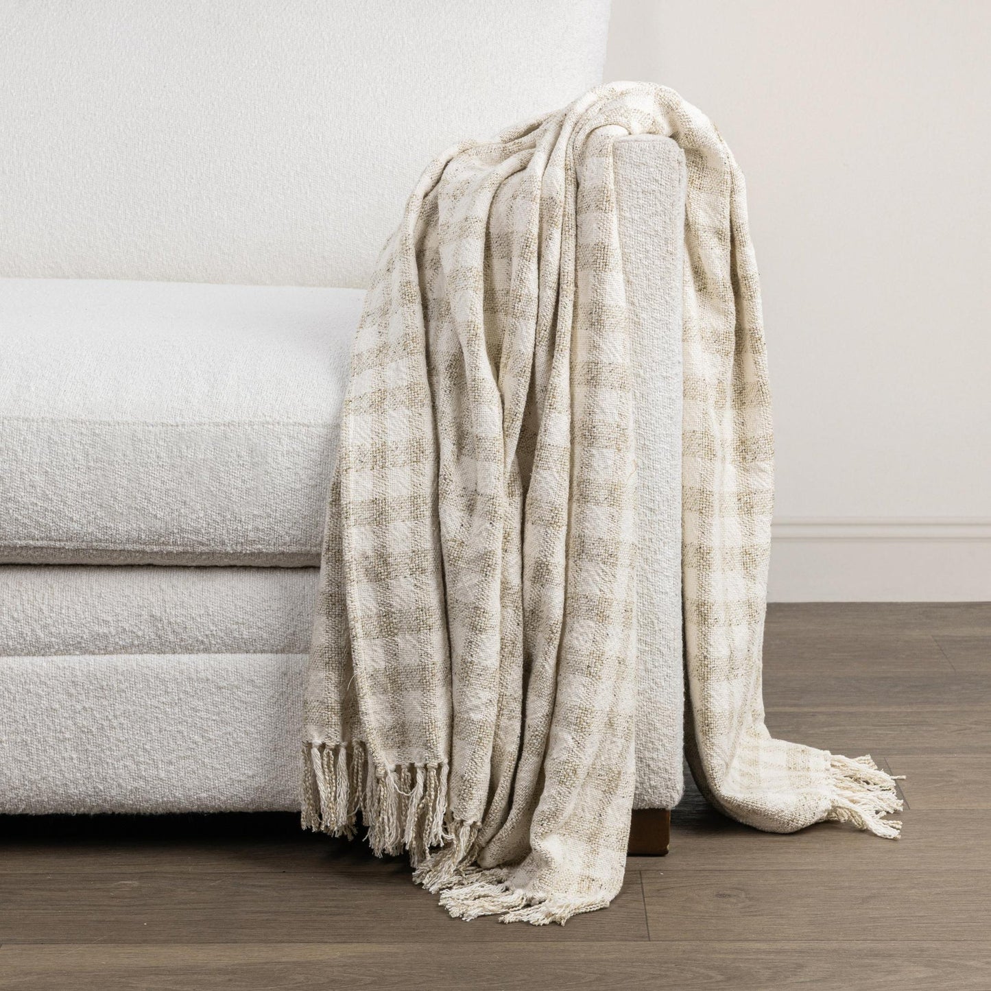 Natural/Ivory 70% Viscose Blankets & Throw TC Sari Throw 50x70 Collection