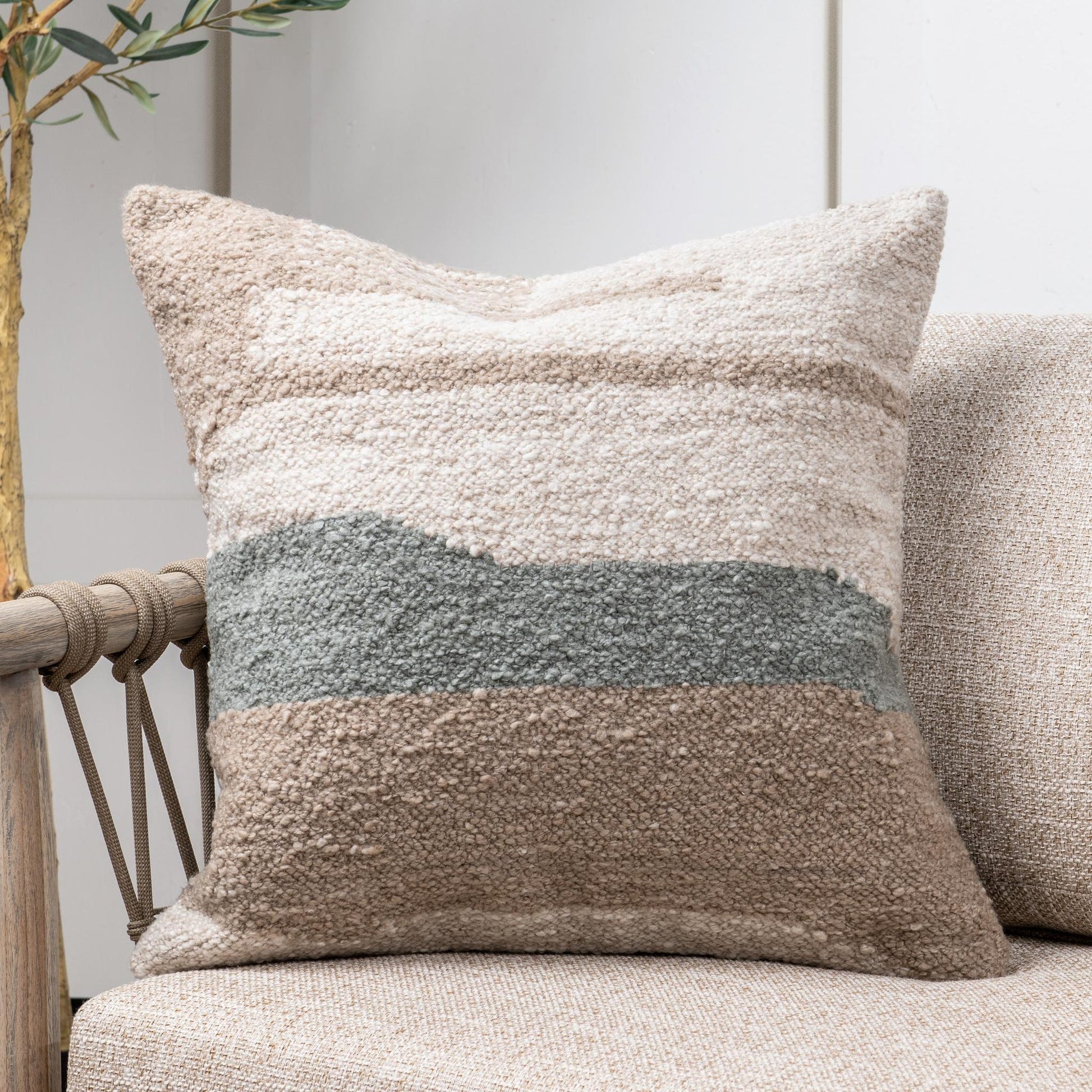 Dry Sage/ Natural 100% Polyester Performance Indoor/Outdoor Performance Sita 22x22 Collection