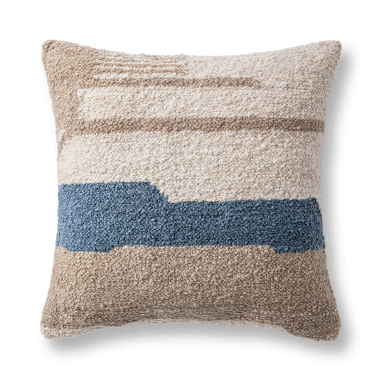 Blue Sea/ Natural 100% Polyester Performance Indoor/Outdoor Performance Sita 22x22 Collection