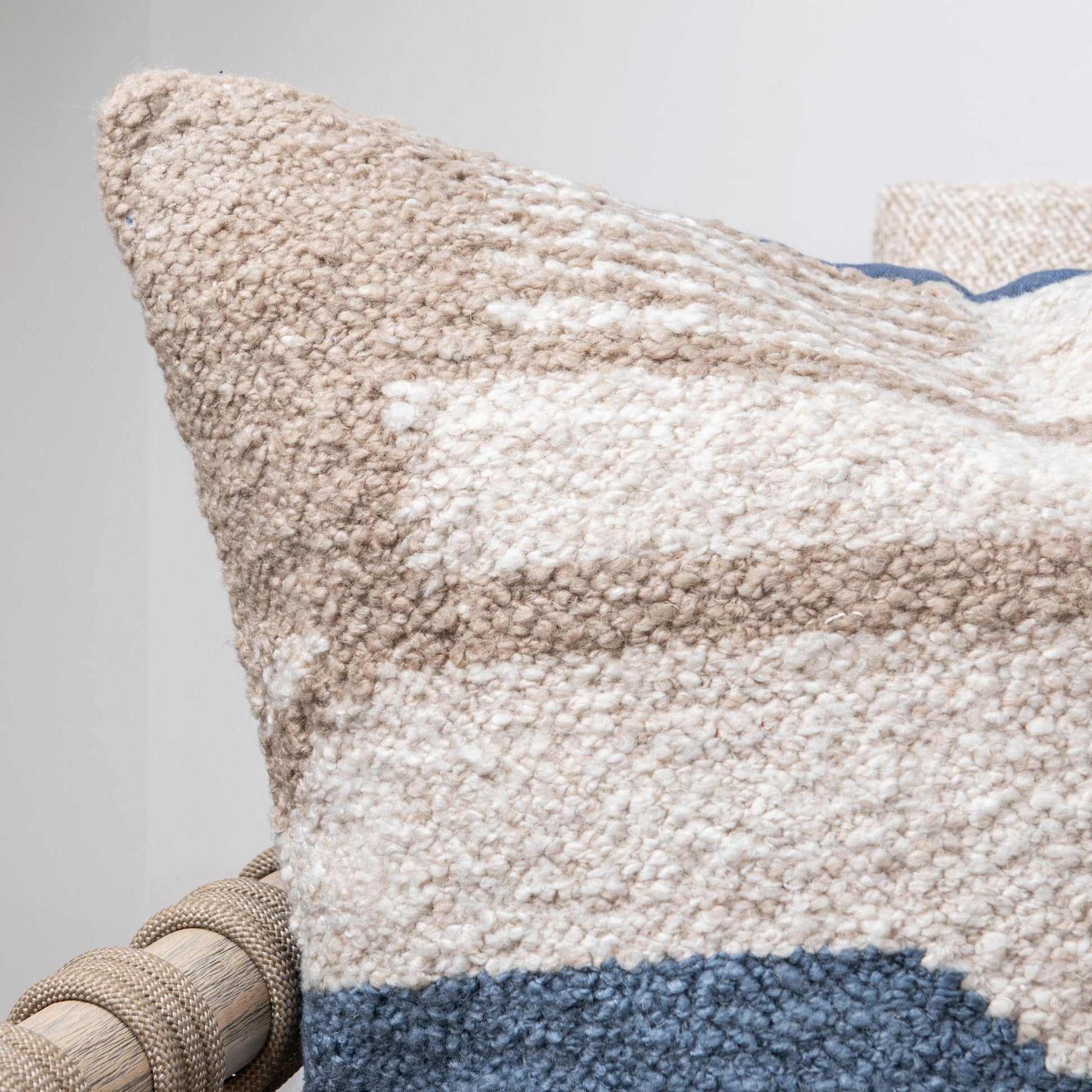 Blue Sea/ Natural 100% Polyester Performance Indoor/Outdoor Performance Sita 22x22 Collection