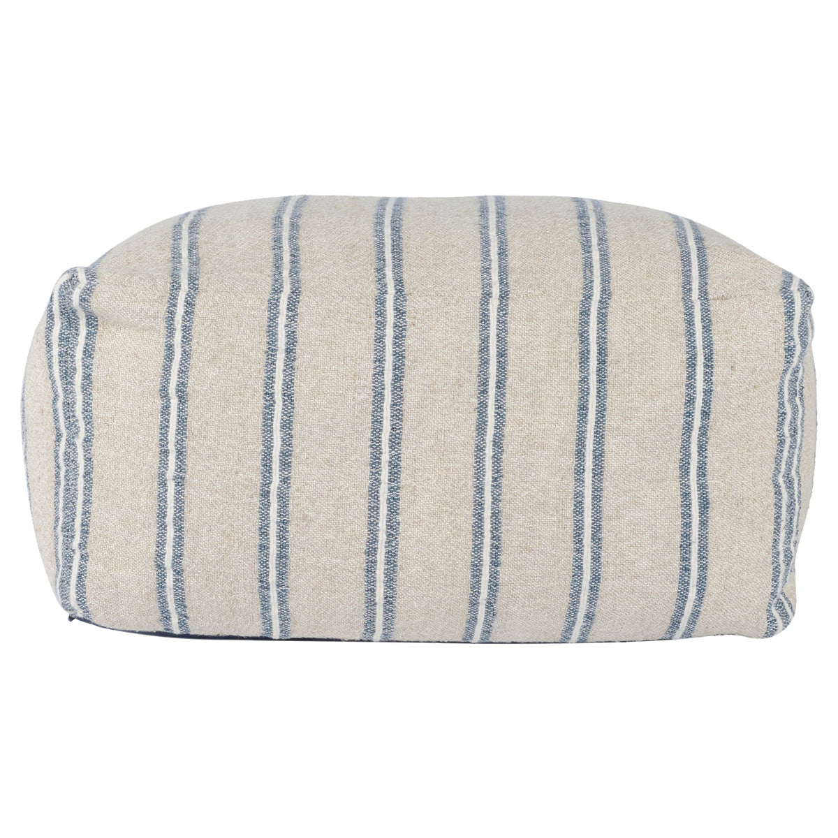 70% Linen/ 30% Cotton Pattern Delgada Natural/Blue Pouf Collection