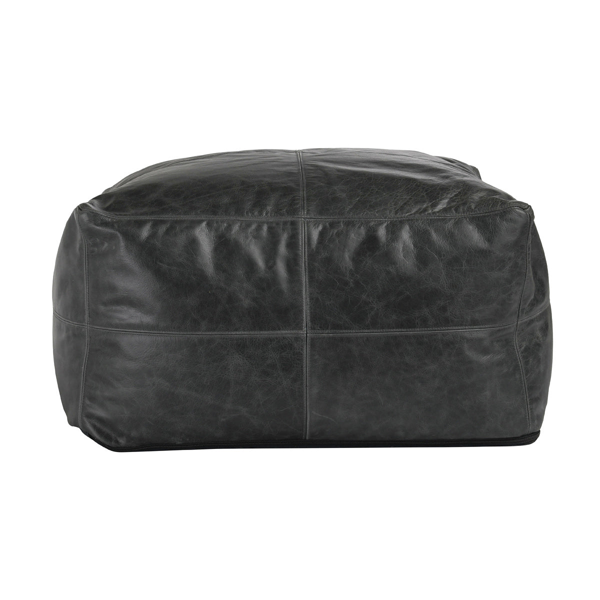 Onyx 100% Genuine Leather Solid Leather Pouf Collection