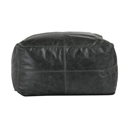 Onyx 100% Genuine Leather Solid Leather Pouf Collection
