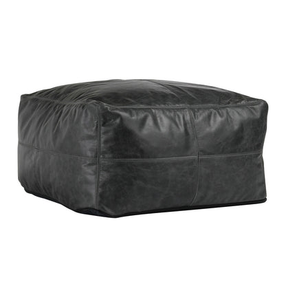 Onyx 100% Genuine Leather Solid Leather Pouf Collection