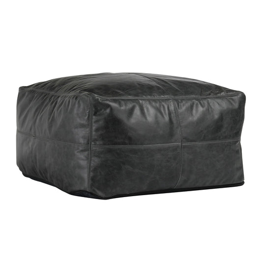 Onyx 100% Genuine Leather Solid Leather Pouf Collection
