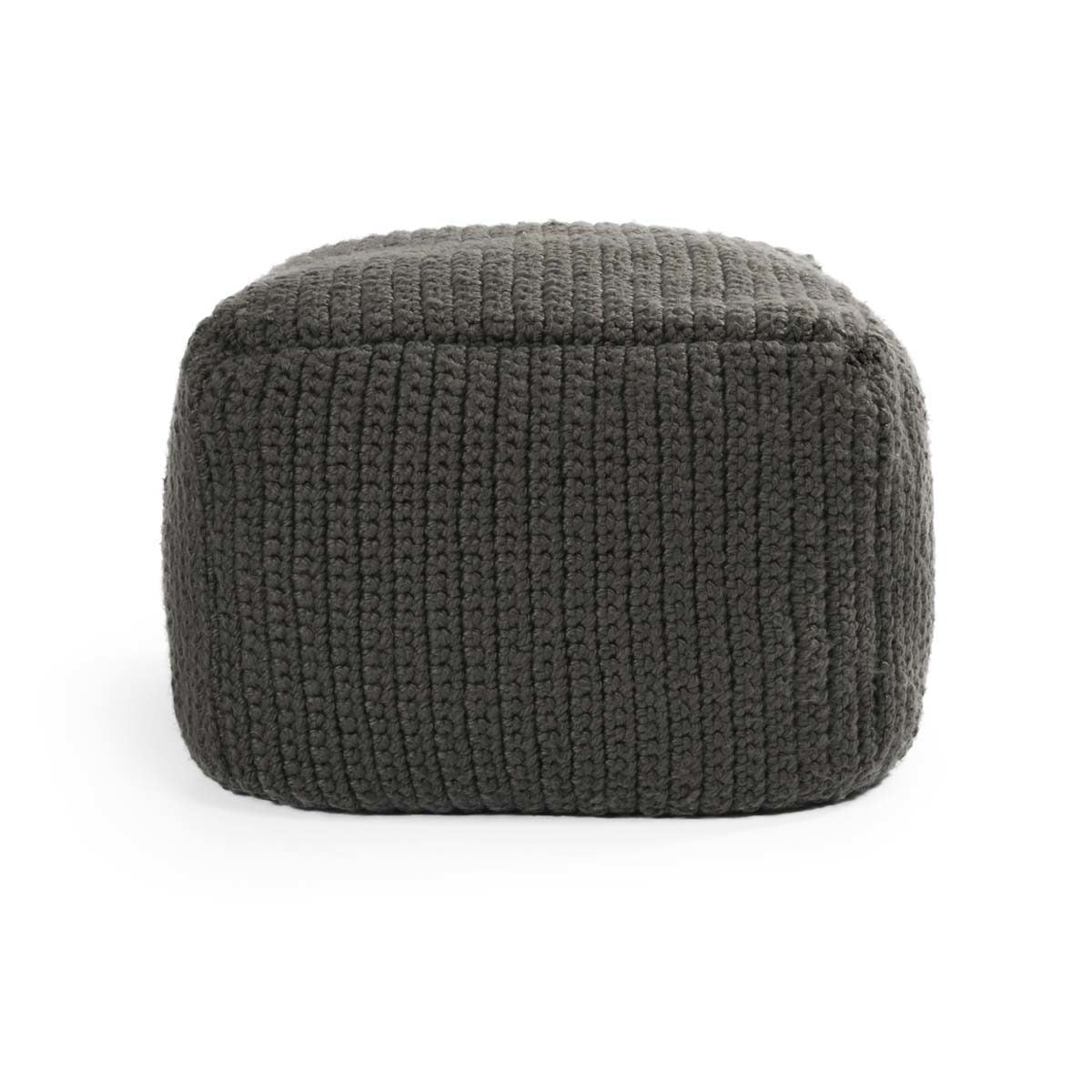 Dark Gray 100% Polyester Performance Indoor/Outdoor Performance Prism Pouf Collection