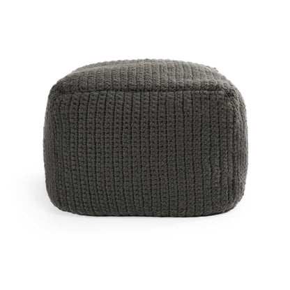Dark Gray 100% Polyester Performance Indoor/Outdoor Performance Prism Pouf Collection