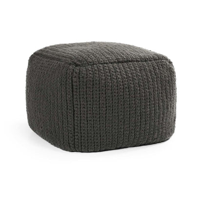 Dark Gray 100% Polyester Performance Indoor/Outdoor Performance Prism Pouf Collection