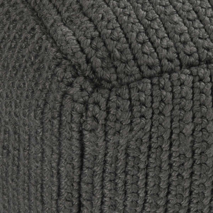 Dark Gray 100% Polyester Performance Indoor/Outdoor Performance Prism Pouf Collection