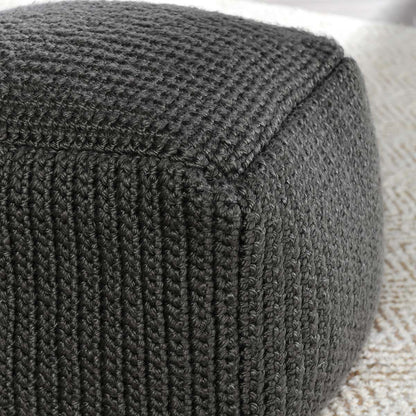 Dark Gray 100% Polyester Performance Indoor/Outdoor Performance Prism Pouf Collection