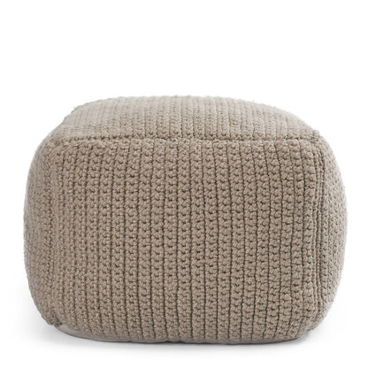 Natural 100% Polyester Performance Indoor/Outdoor Performance Prism Pouf Collection