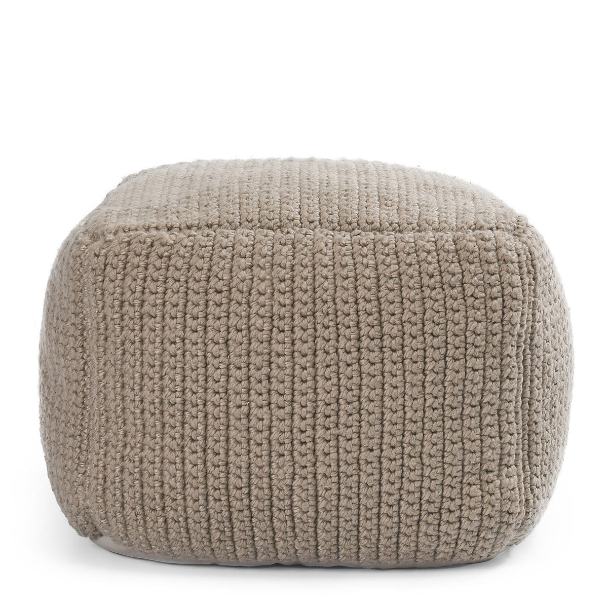 Natural 100% Polyester Performance Indoor/Outdoor Performance Prism Pouf Collection