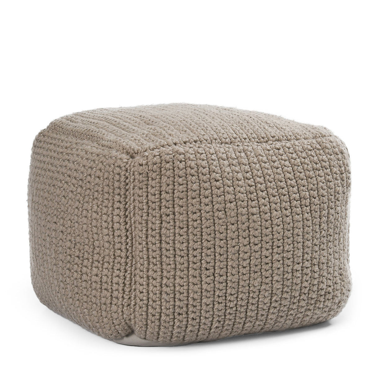 Natural 100% Polyester Performance Indoor/Outdoor Performance Prism Pouf Collection