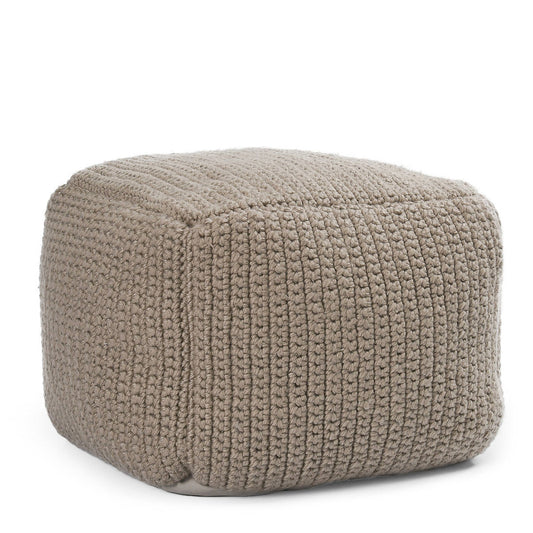 Natural 100% Polyester Performance Indoor/Outdoor Performance Prism Pouf Collection