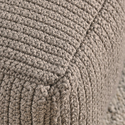 Natural 100% Polyester Performance Indoor/Outdoor Performance Prism Pouf Collection