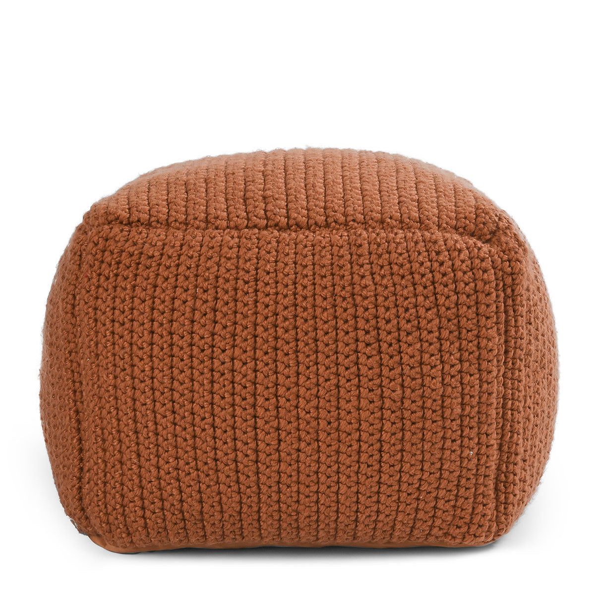 Terra Cotta 100% Polyester Performance Indoor/Outdoor Performance Prism Pouf Collection