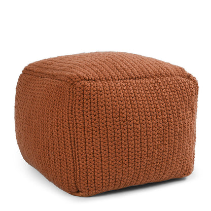 Terra Cotta 100% Polyester Performance Indoor/Outdoor Performance Prism Pouf Collection