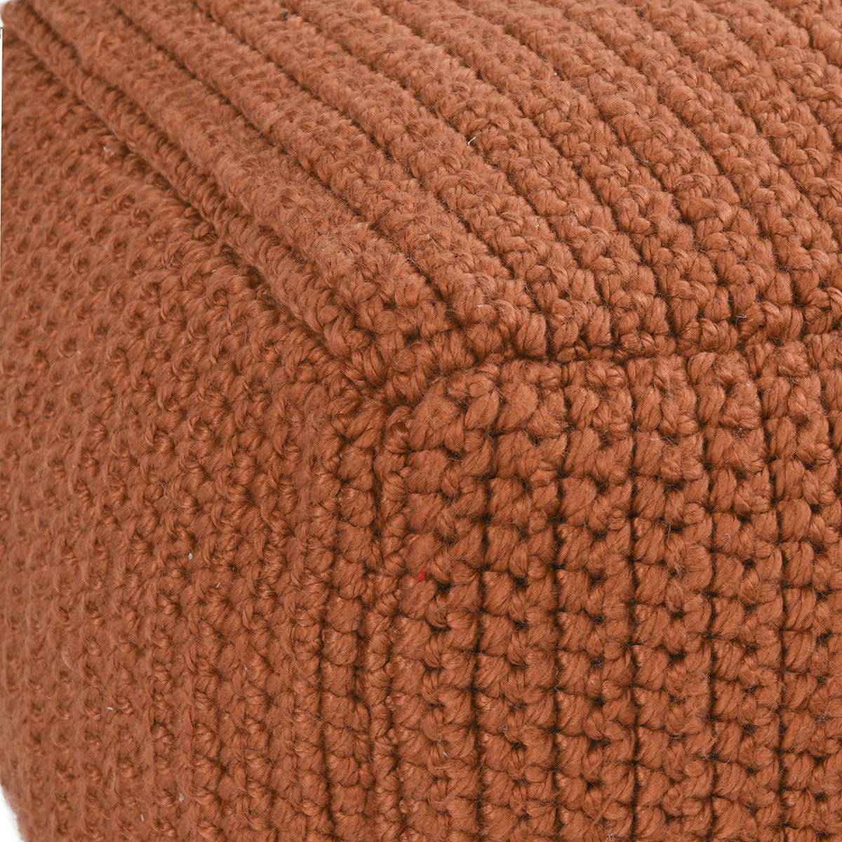 Terra Cotta 100% Polyester Performance Indoor/Outdoor Performance Prism Pouf Collection