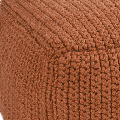 Terra Cotta 100% Polyester Performance Indoor/Outdoor Performance Prism Pouf Collection