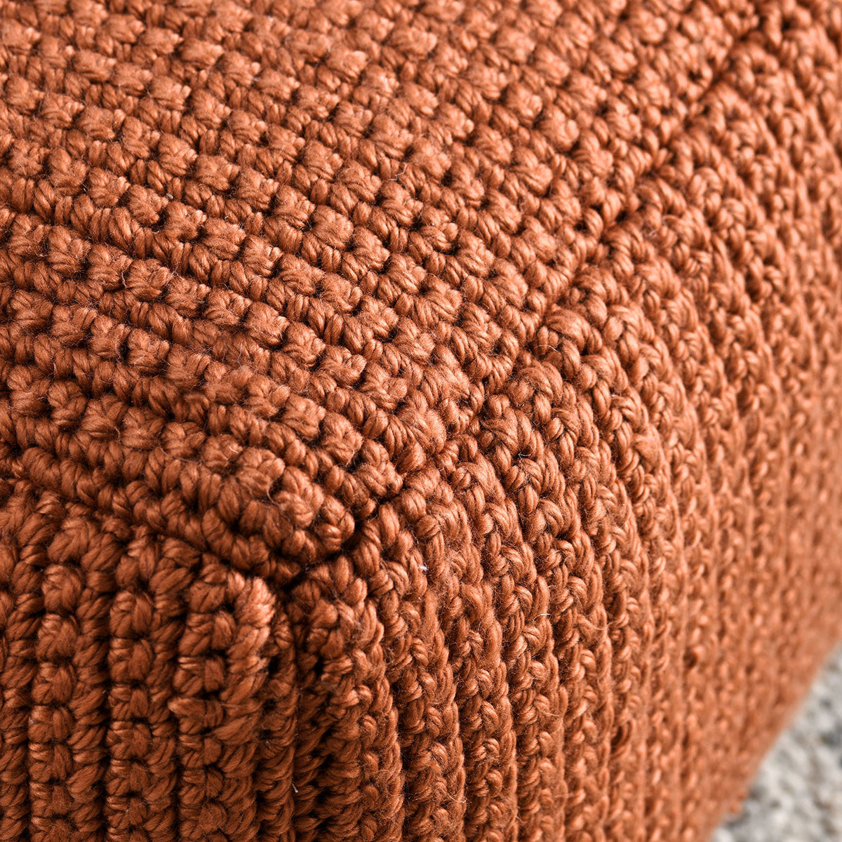Terra Cotta 100% Polyester Performance Indoor/Outdoor Performance Prism Pouf Collection