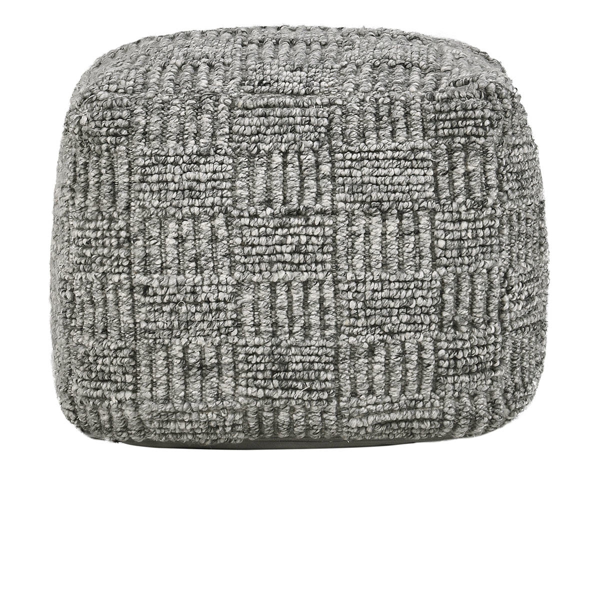 Gray 100% PET Recycled Plastic Performance Indoor/Outdoor Performance Vico Pouf 18"x18"x14" Collection