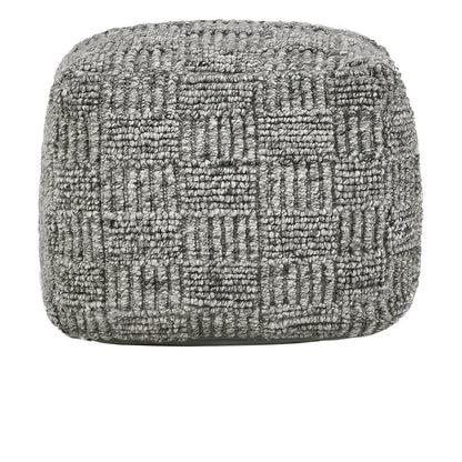 Gray 100% PET Recycled Plastic Performance Indoor/Outdoor Performance Vico Pouf 18"x18"x14" Collection