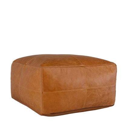 Chestnut 100% Genuine Leather Solid Leather Pouf Collection