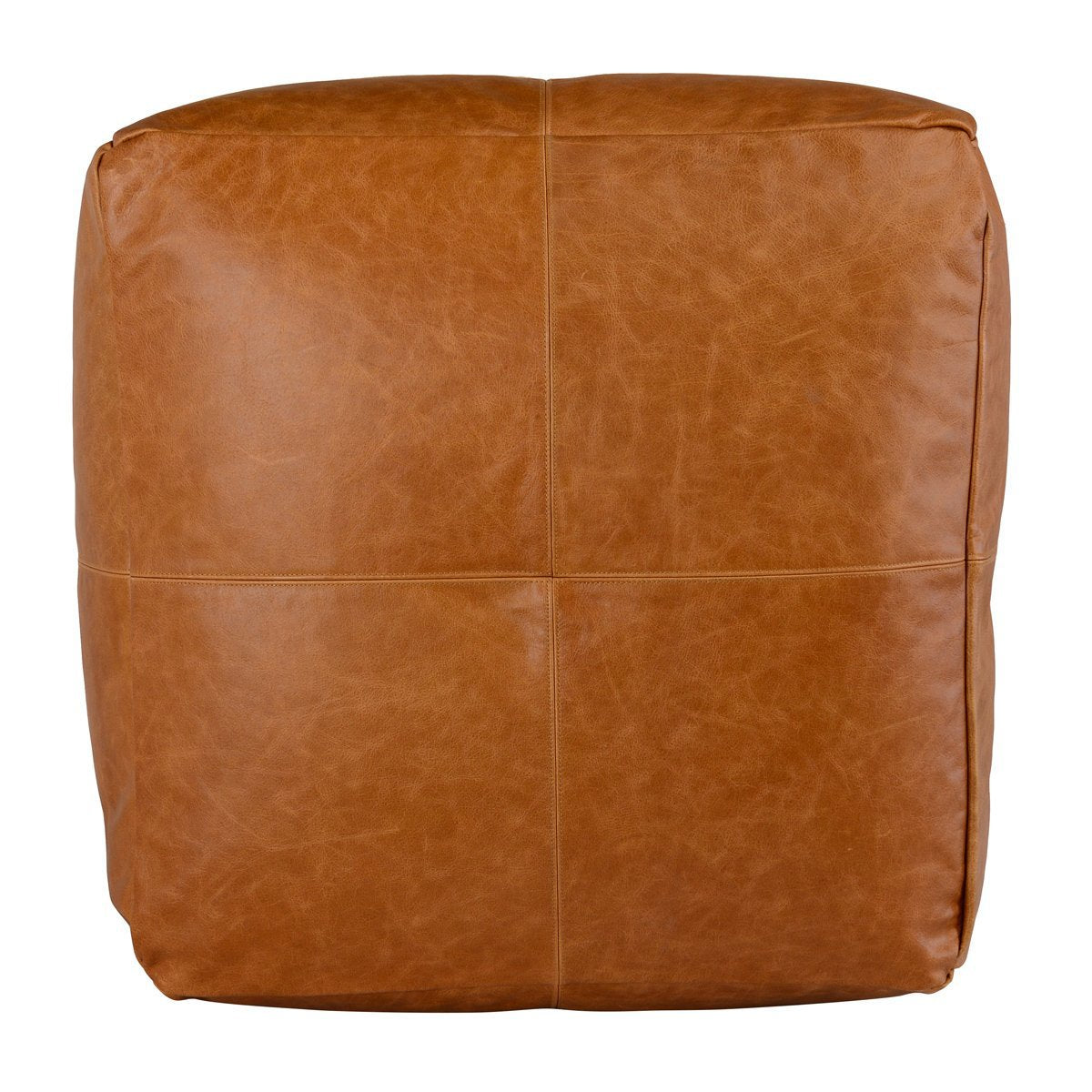 Chestnut 100% Genuine Leather Solid Leather Pouf Collection