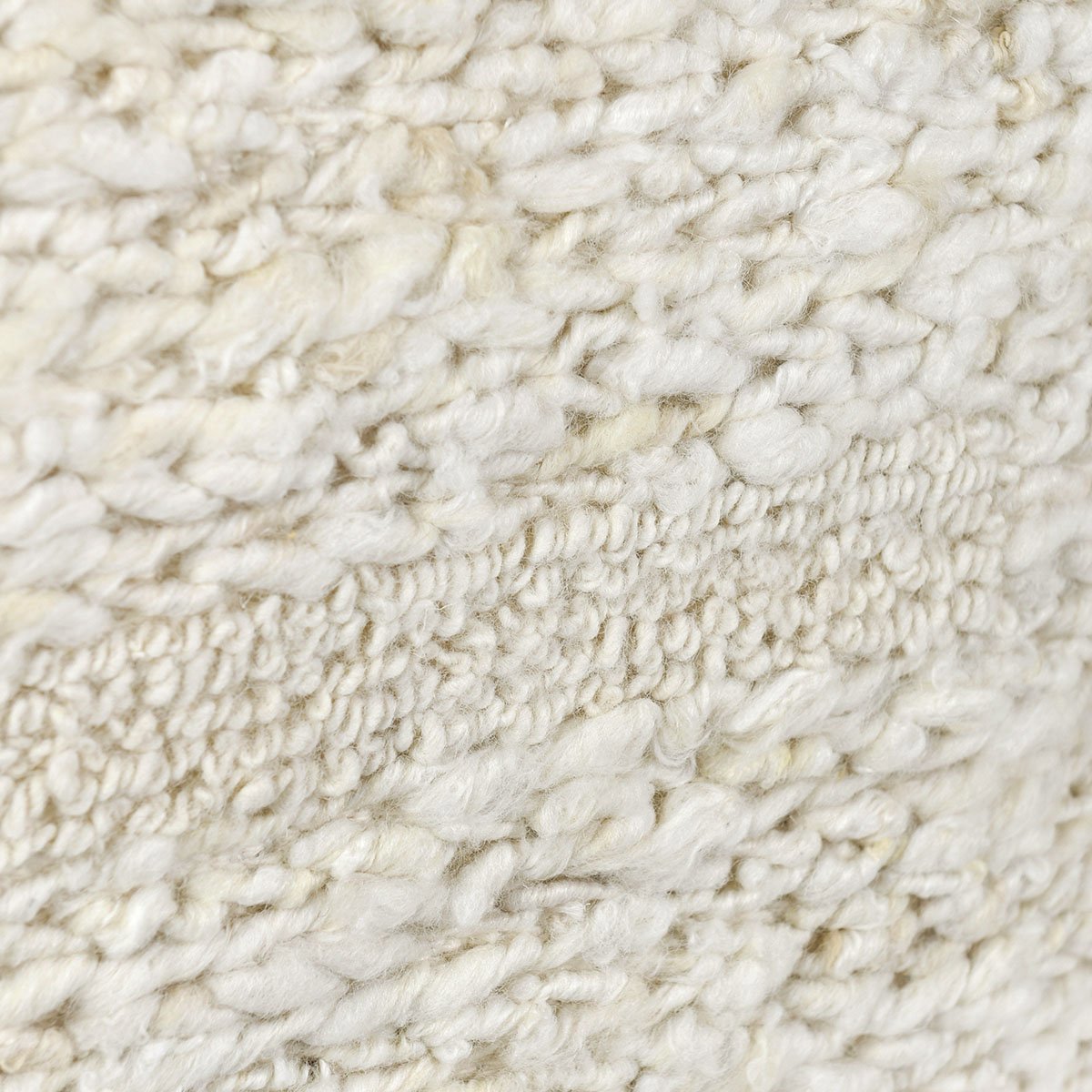 Ivory 90% Wool/10% Cotton Solid Sinclair Pouf 18x18x14 Collection