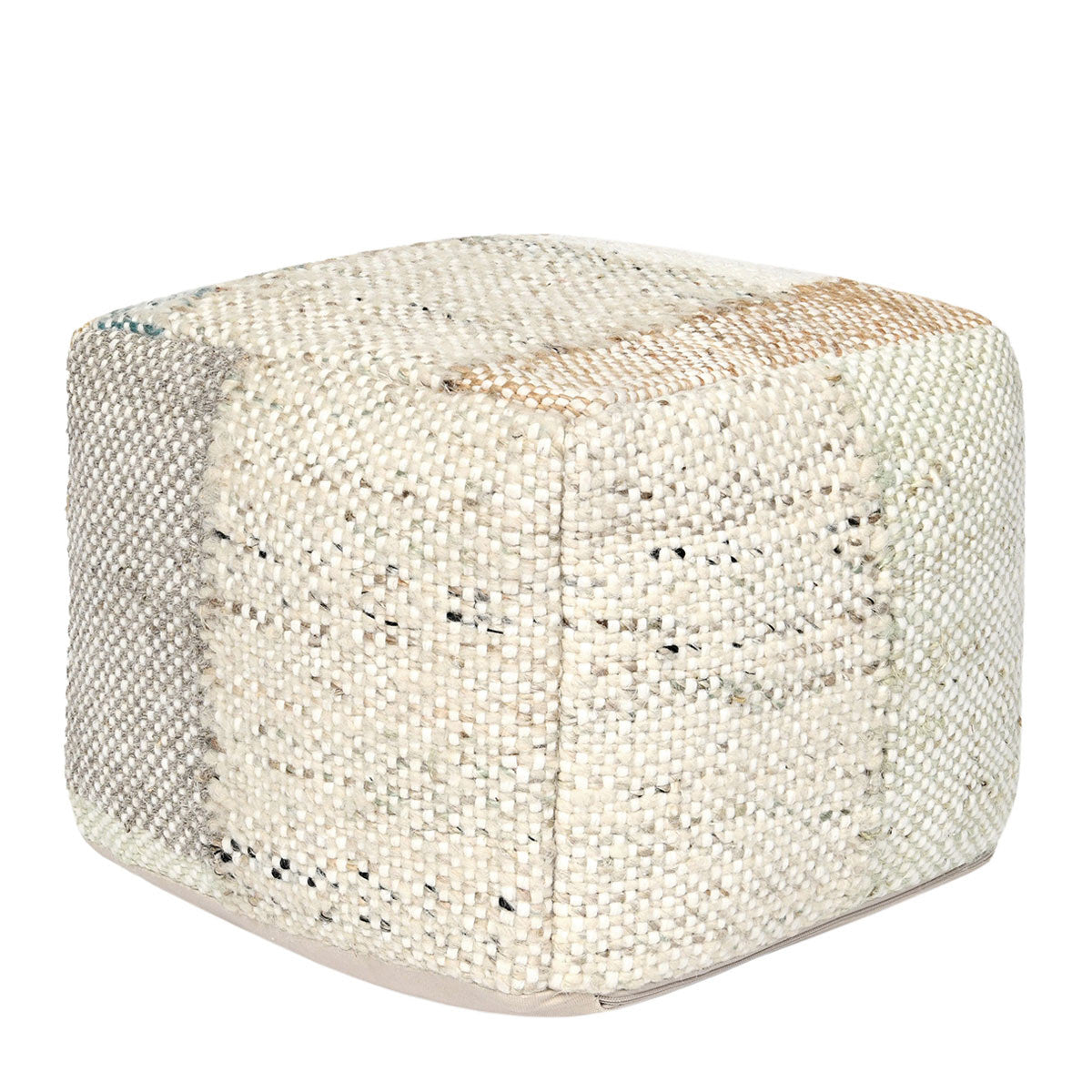 Multi 60% Wool/40% Cotton Pattern Ritsa Pouf 18x18x14 Collection