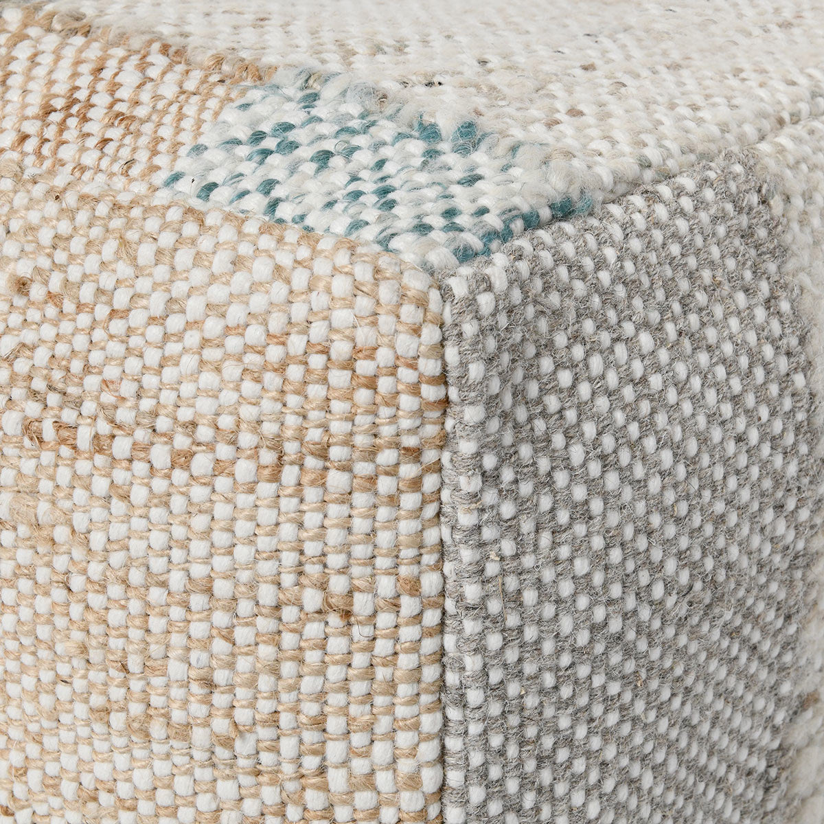 Multi 60% Wool/40% Cotton Pattern Ritsa Pouf 18x18x14 Collection