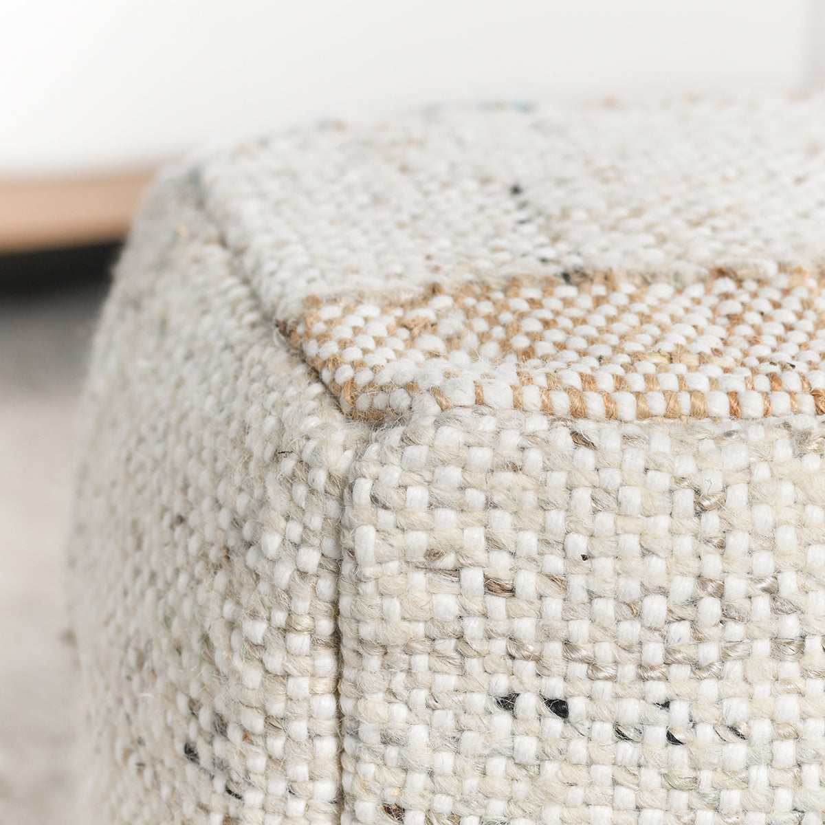 Multi 60% Wool/40% Cotton Pattern Ritsa Pouf 18x18x14 Collection