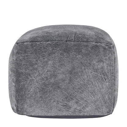 Stone Gray 100% Cotton Solid Heirloom Velvet Pouf Collection