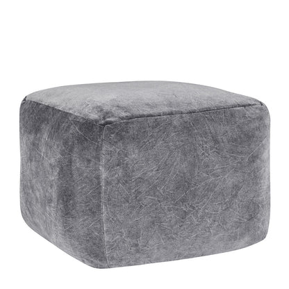 Stone Gray 100% Cotton Solid Heirloom Velvet Pouf Collection