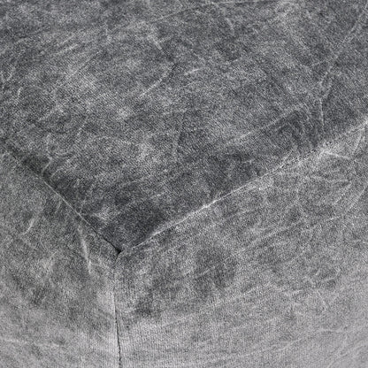 Stone Gray 100% Cotton Solid Heirloom Velvet Pouf Collection