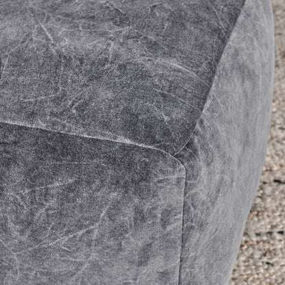 Stone Gray 100% Cotton Solid Heirloom Velvet Pouf Collection