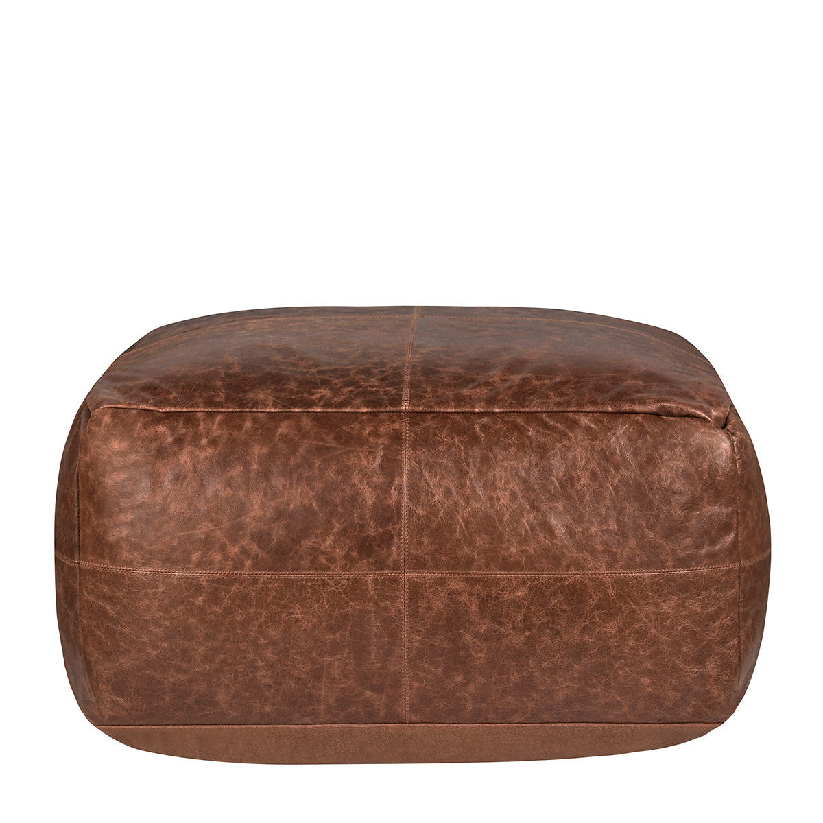 Kona Brown 100% Leather Solid Leather Pouf Collection