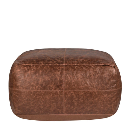 Kona Brown 100% Leather Solid Leather Pouf Collection