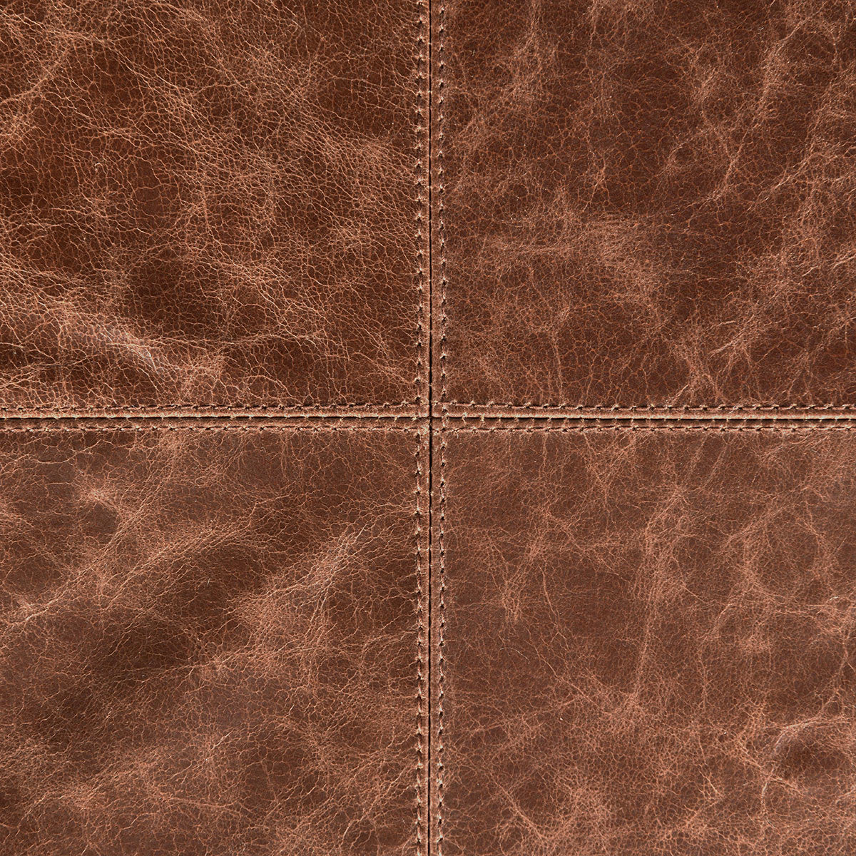 Kona Brown 100% Leather Solid Leather Pouf Collection
