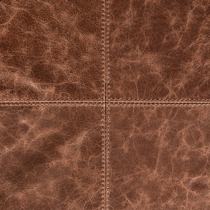 Kona Brown 100% Leather Solid Leather Pouf Collection