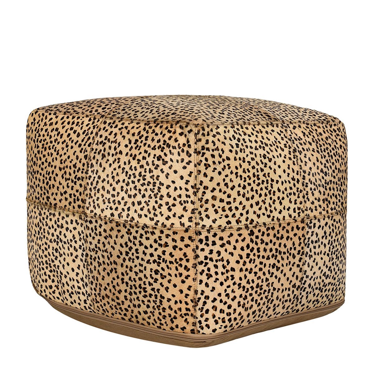 Leopard 100% Hide Solid Hide Pouf Collection