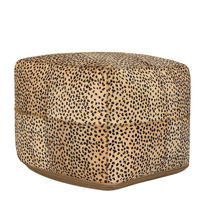 Leopard 100% Hide Solid Hide Pouf Collection