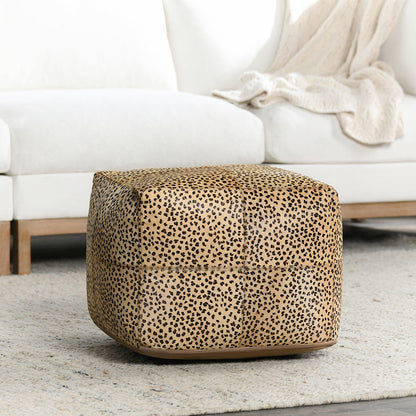 Leopard 100% Hide Solid Hide Pouf Collection