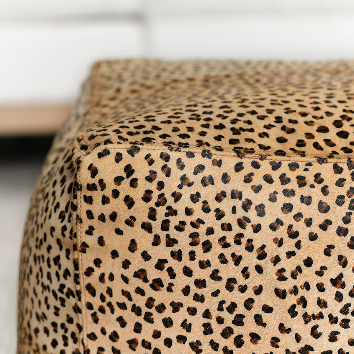 Leopard 100% Hide Solid Hide Pouf Collection