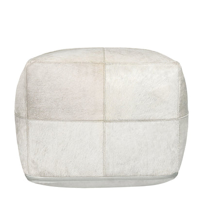 Ivory 100% Hide Solid Hide Pouf Collection